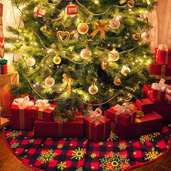 NEW 48 Inches Buffalo Plaid Christmas Tree Skirt - Picture 6 of 10